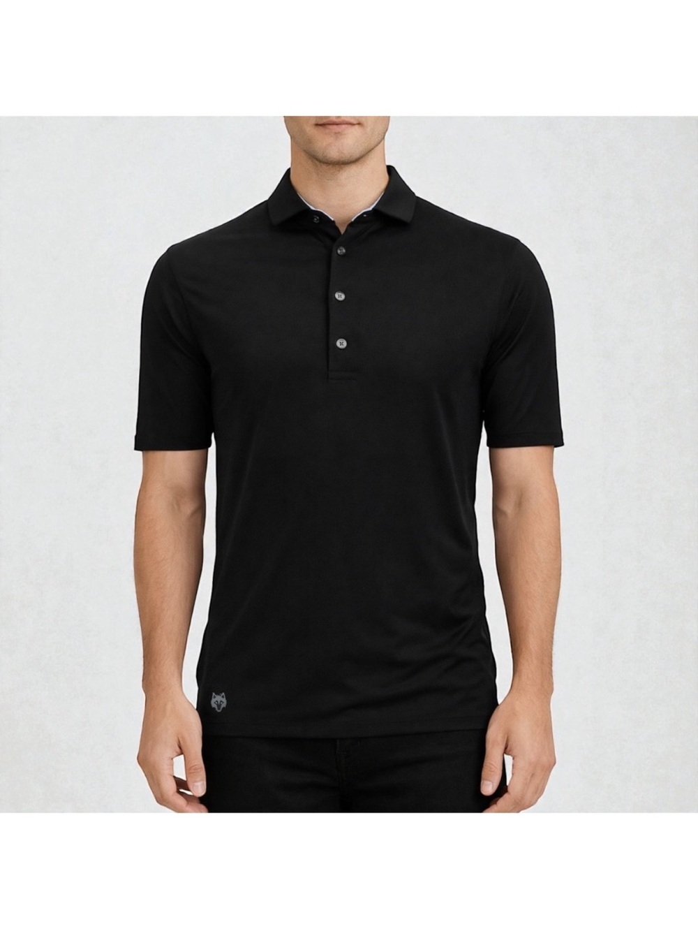 Greyson Tala Short Sleeve Polo Black Stretch Golf Logo Basic Sz XXL